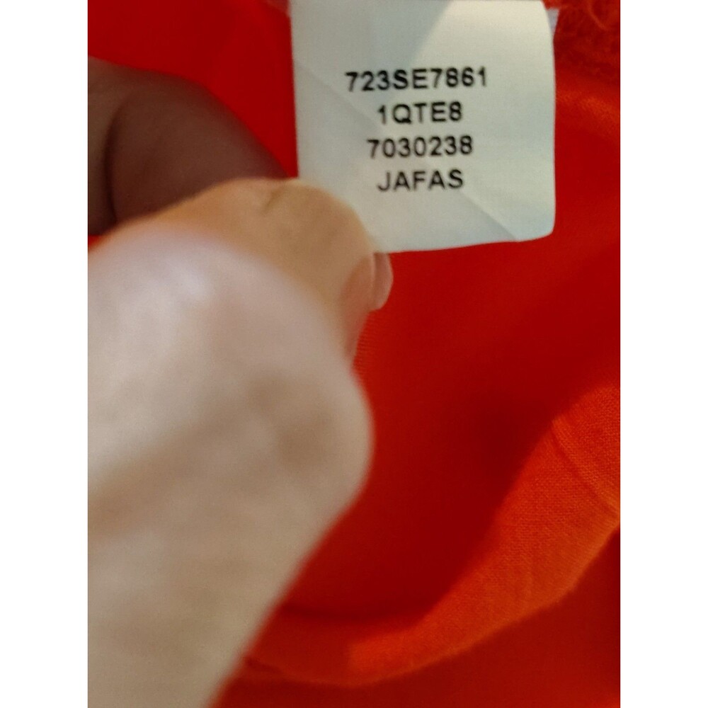 Live And Let Live Embroidered Boho Peasant Blouse Orange Red Size L - Picture 14 of 16